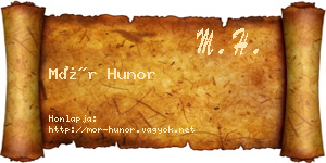 Mór Hunor névjegykártya